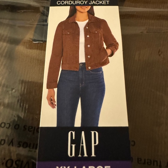 GAP CORDUROY CROPPED LONG SLEEVE JACKET - Picture 4 of 5